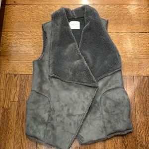 Gray Faux-Shearling Vest